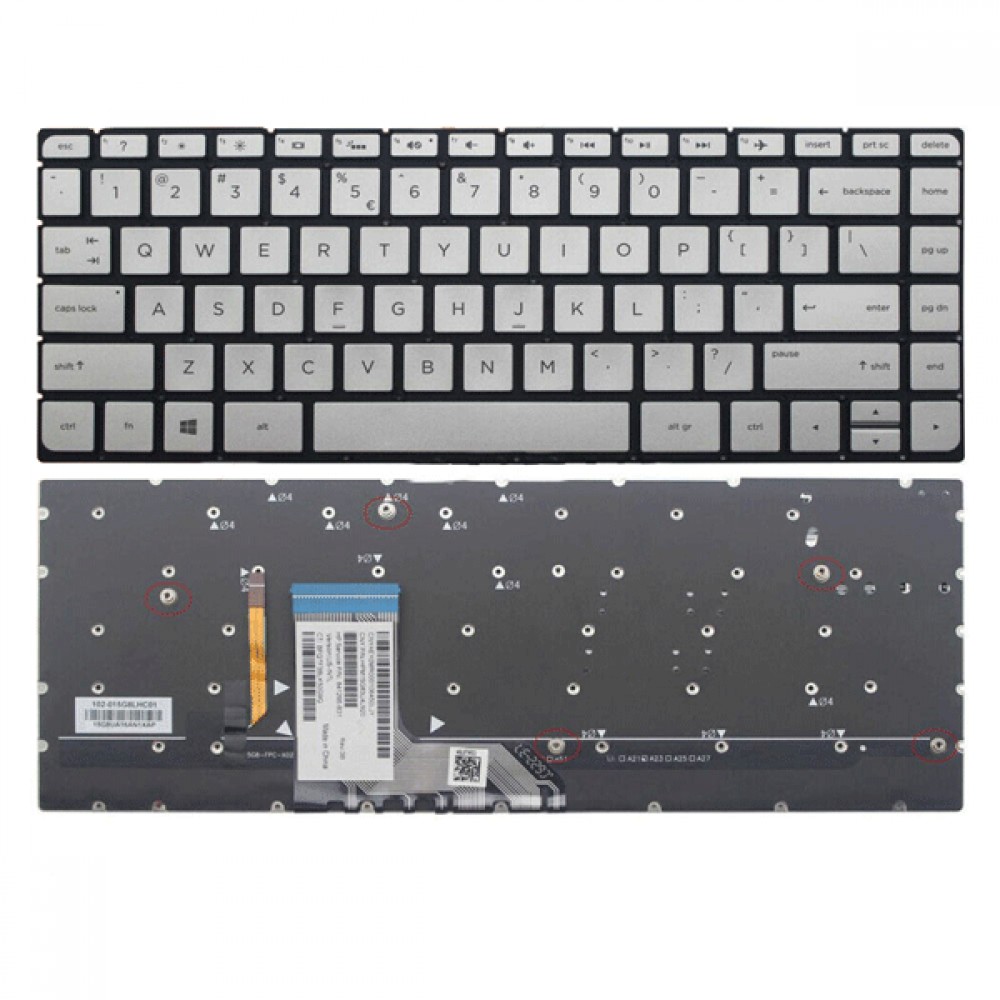 Bàn phím dùng cho Hp 15AP (Màu Bạc) Có Đèn