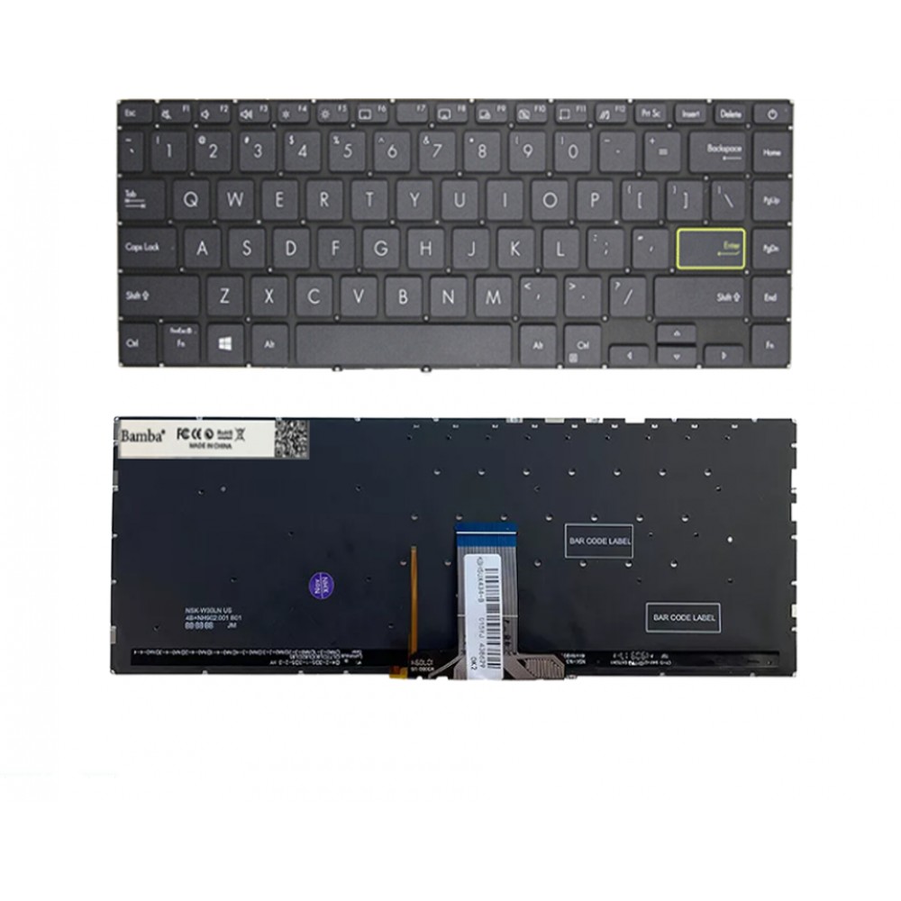 Bàn phím Tốt dùng cho Asus A415E,S433EA,S433EQ,S433FL,S433FA,X421,UX434I,UX434IQ,UM434I,UM434IQ,UM433IQ,Q407IQ,TP470,TM420 TM420U,TM420UA,TM420IA,TP420,TP420U,TP420L (Màu Bạc ) Có đèn