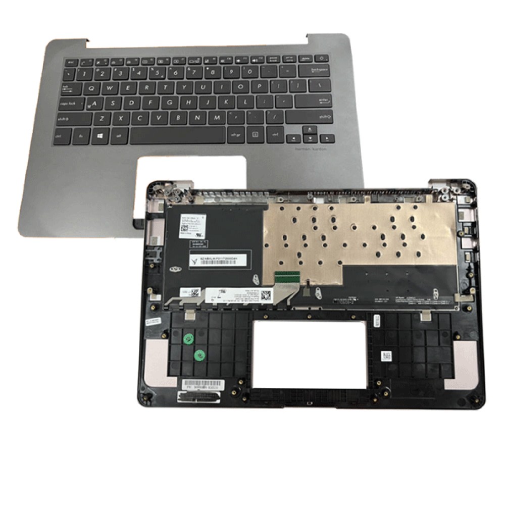 Bàn phím Tốt dùng cho Asus Asus UX430UX430U,UX430UA,UX430UQ,UX430UN,U4100U (Nguyên bệ Màu Xám +Phím đen) Có nút nguồn + Có đèn