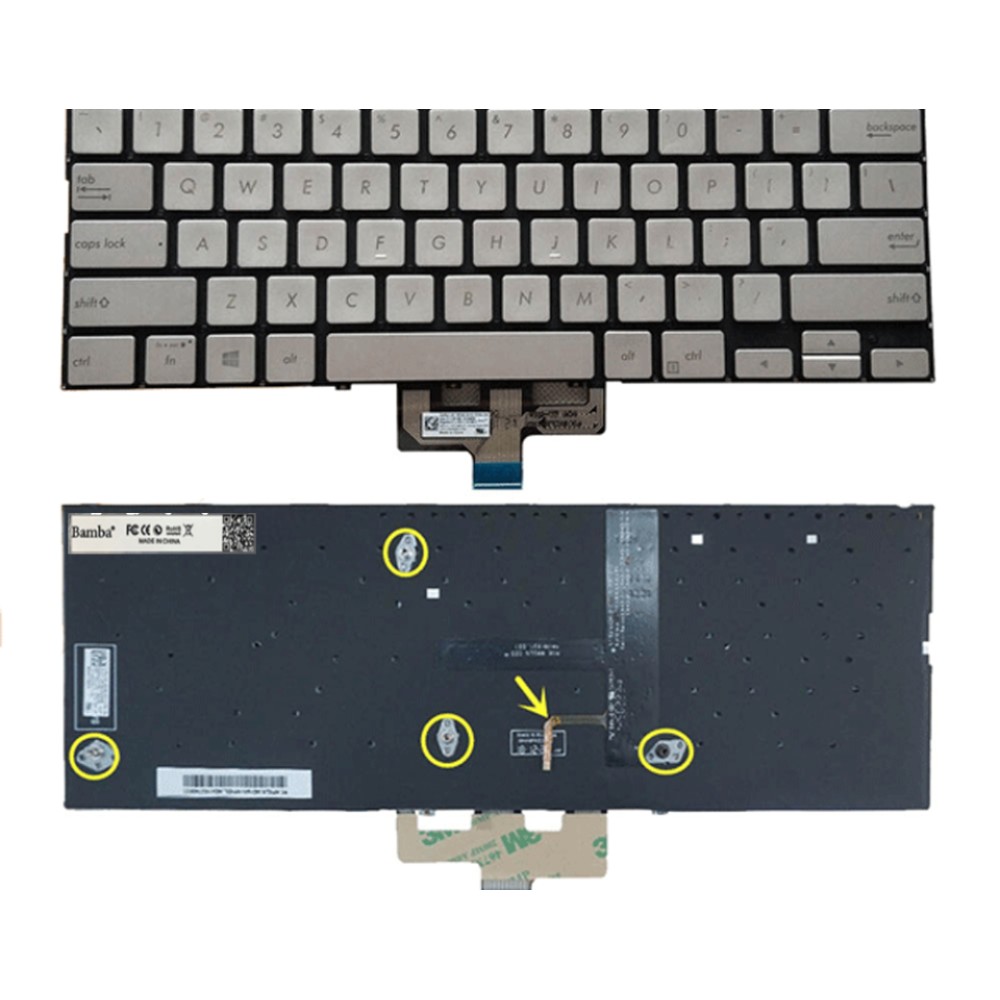 Bàn phím Tốt dùng cho Asus UX433,UX433F,UM433,U4300F (Màu Đen + Có đèn) Có nút nguồn