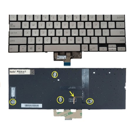 Bàn phím Tốt dùng cho Asus UX433,UX433F,UM433,U4300F (Màu Đen + Có đèn) Có nút nguồn