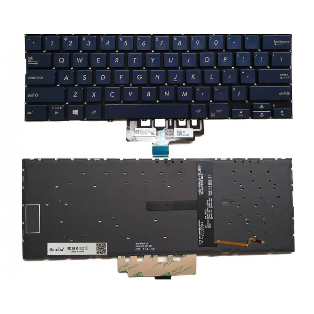 Bàn phím Tốt dùng cho Asus UX434F,UX434FA,UX434FL,UX434FLC (Màu Đen Xanh) Có đèn