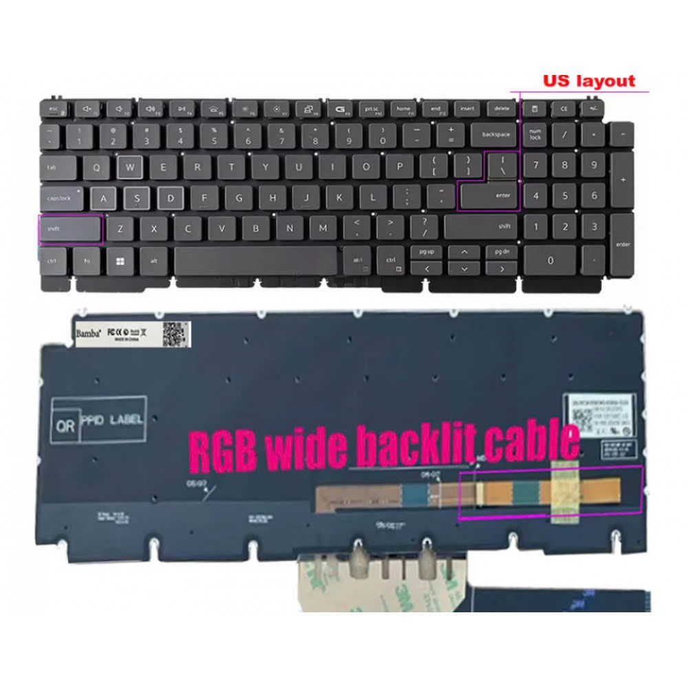 Bàn phím Tốt dùng cho Dell Inspiron G15-5510,5511,5515,5520,5525,5530 (màu đen đỏ) Có Đèn