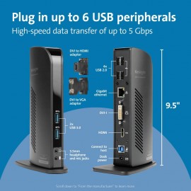 Dock Kensington SD3500v  - đế cắm đa năng USB 3.0 xuất 2 màn hình phụ và nhiều thiết bị ngoại vi khác nhau (sạc tùy chọn)
