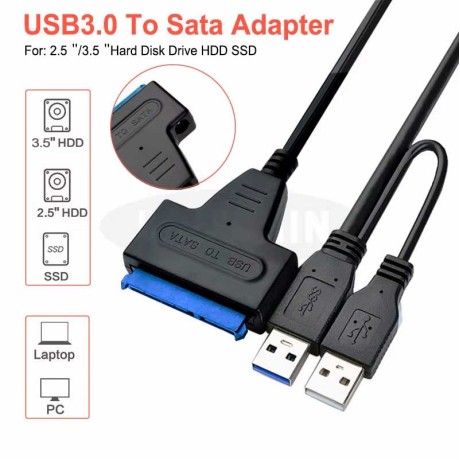Cáp đọc ổ cứng SATA 2.5 " (laptop)  3.5'' (PC) chuẩn USB 3.0