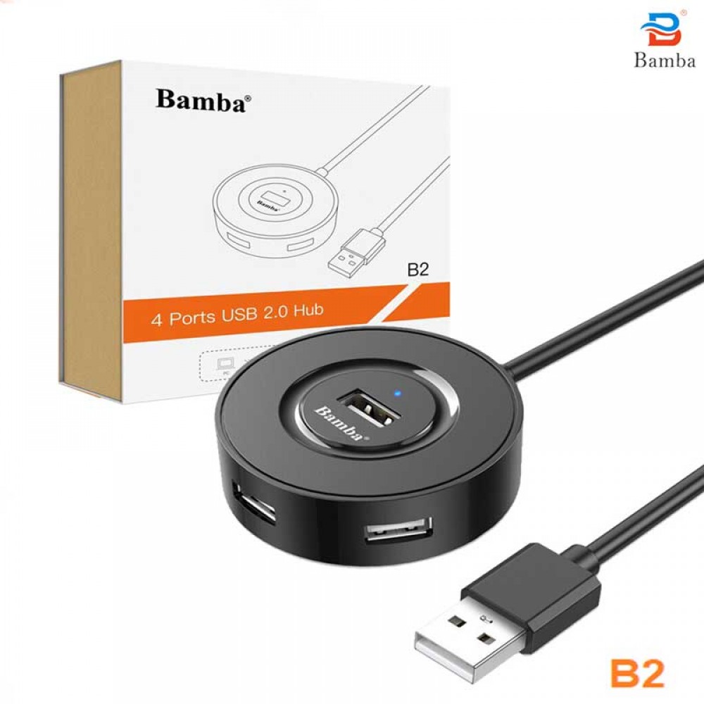 Hub Usb 4Port 2.0 Tốt B2 (New) (Dây 1M)