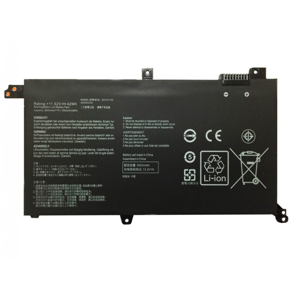 Pin dùng cho Asus S430FA,S430FN,S430UA,S430UF,S430UN,X430FA,X430FN,X430UN,X430UF,K430FA,K430FN, K430UF,R430FA,R430FN,S4300UF,V430FA,V430FN,V430UF,K571GT,F571GD,X571 (B31N1732)