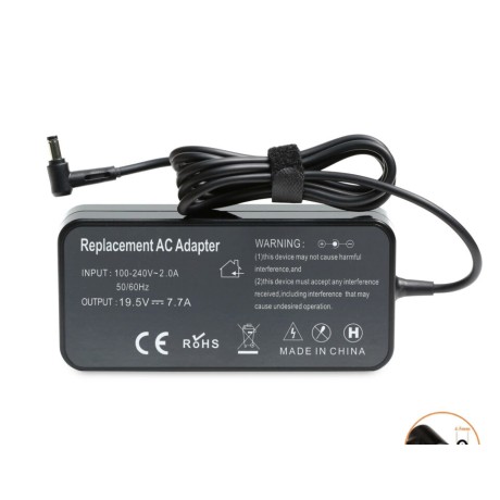 Cục Sạc 19.5V-7.7A (Đầu kim nhỏ) Slim Cho Laptop Asus PU401,P1440,P5430,M3500Q,P3540F,P3540FA,X560UD,X570ZD,UX564E,UX564EH,UX564EI,Msi