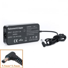 Cục Sạc 19V-6.32A Slim Cho Laptop Asus GL552,GL553,UX534F,FX503,FX703,Toshiba,Lenovo