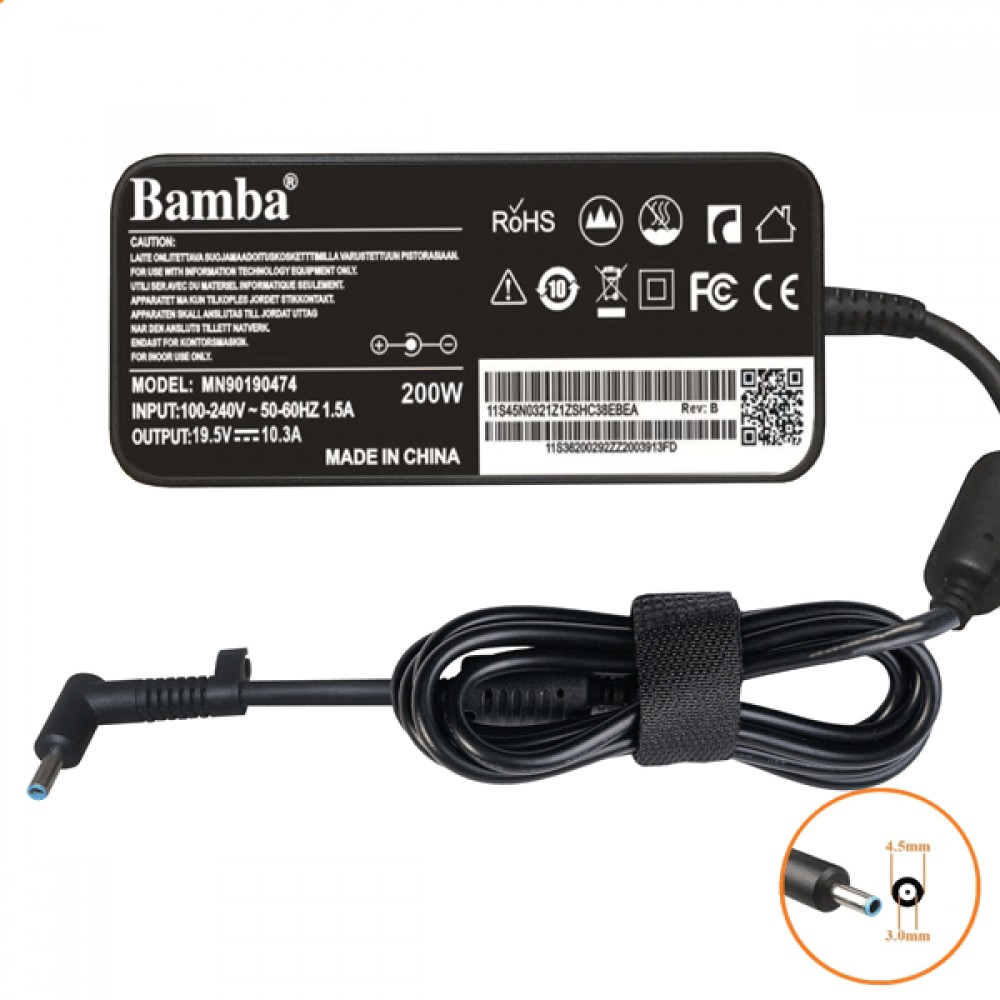 Cục Sạc Tốt 19.5V-10.3A (Đầu Kim nhỏ) Slim Cho Laptop Hp Omen 15CE,15DC,15DK,15CB,15-5000,17W,ZBook 17 G3,17 G4,17 G5,HP EliteBook 1050 G1,HP Victus 15FA, Victus 16E,16D,16P