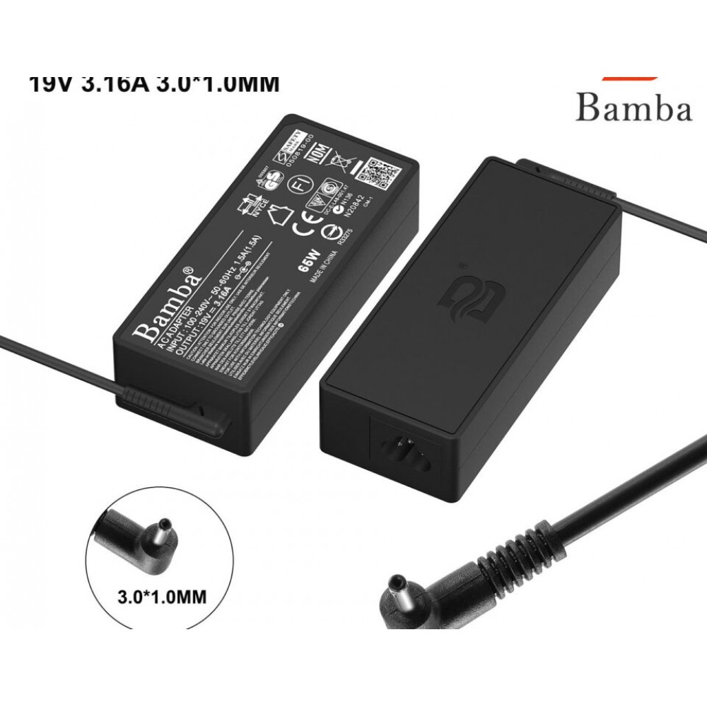 Cục Sạc Tốt 19.5V-3.16A (Đầu nhỏ) Cho Laptop Samsung NP900X3,900X4,900X5,905S3,530U2,530U4,535U3,540U3