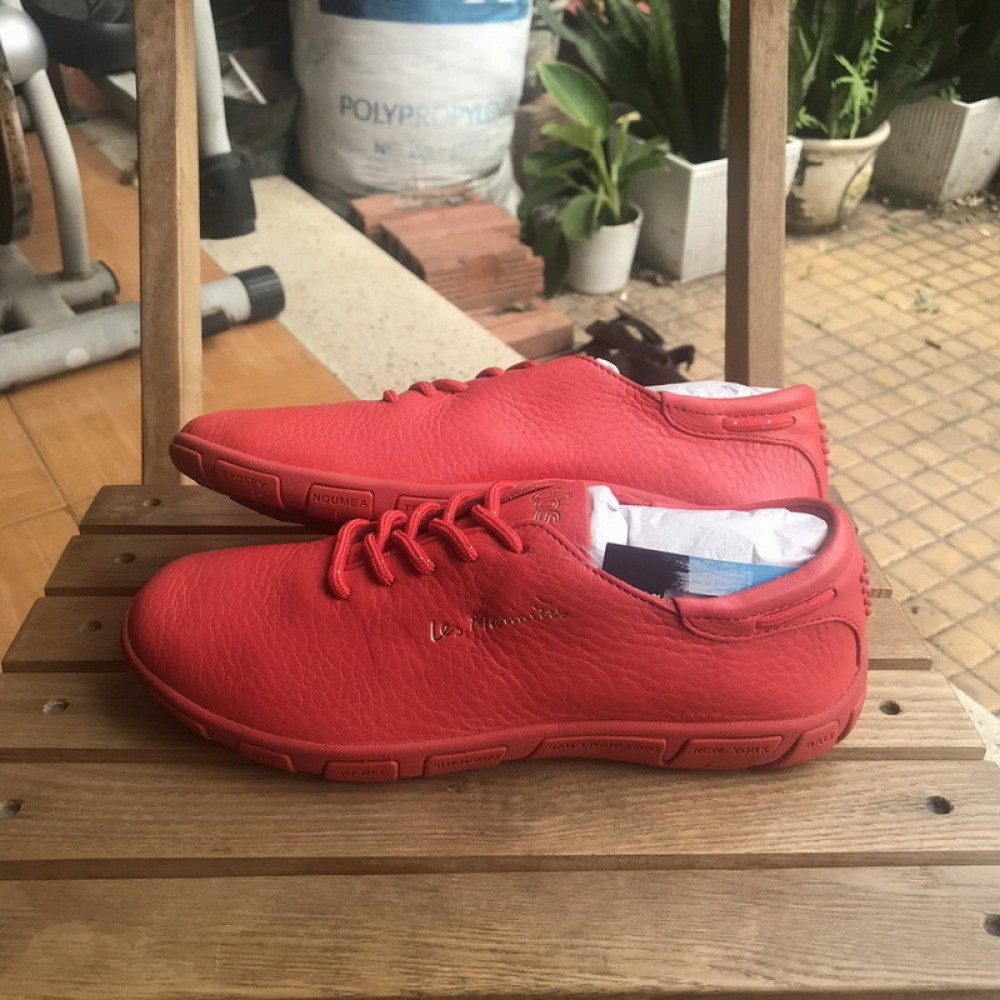 Giày thể thao, Giày chính hãng, Giày Pháp - Jazaru - Da nguyên miếng, Màu đỏ, Size 37